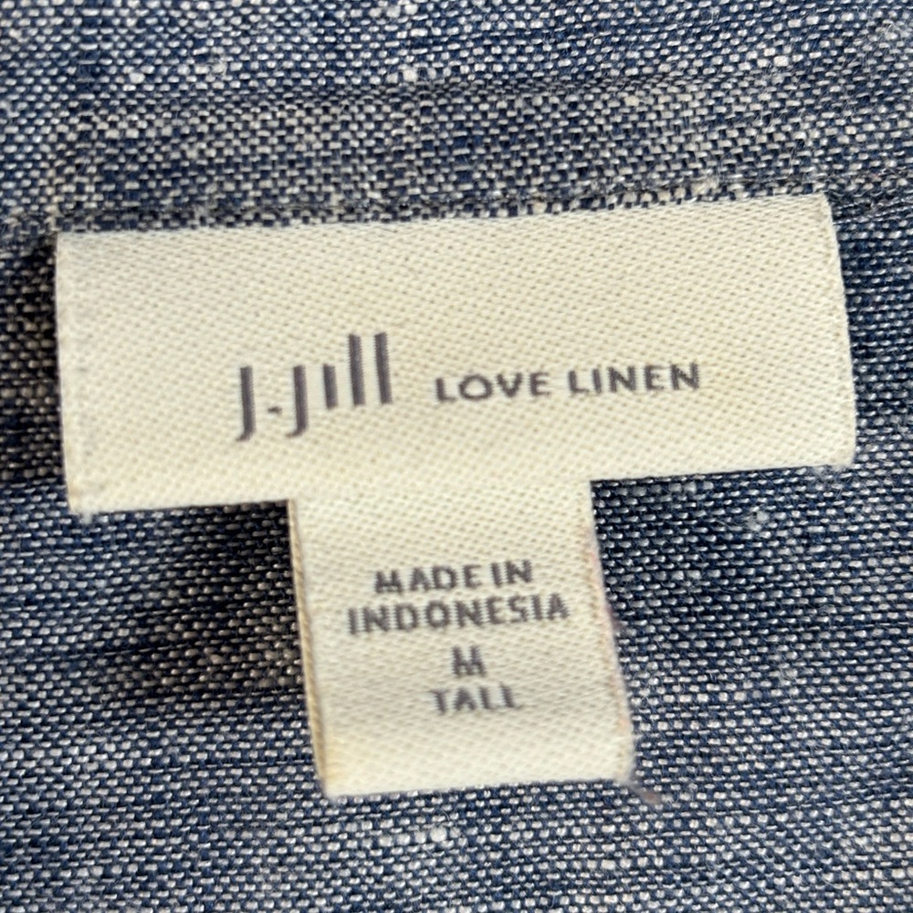 J Jill 100% Linen button up shirt
